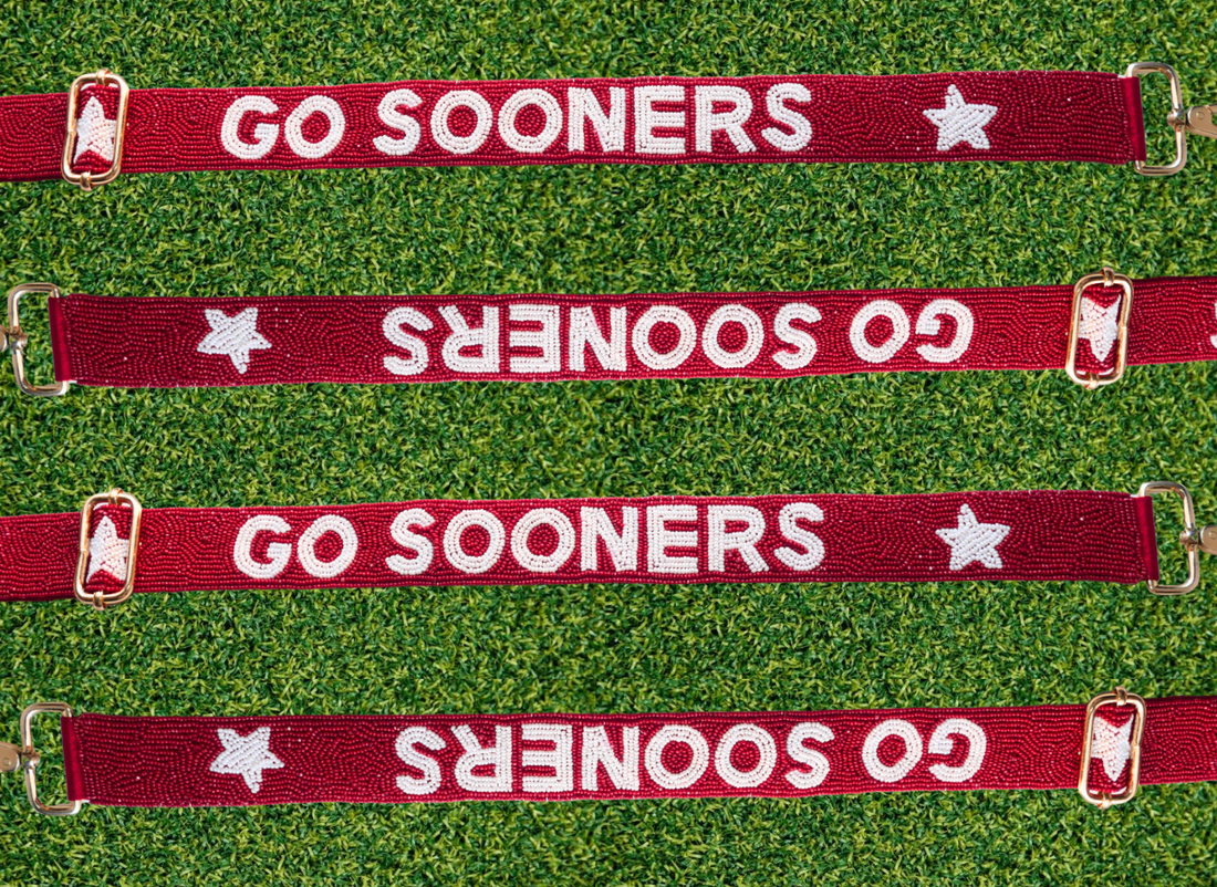 Oklahoma Sooners Beaded Purse Strap | Sooners Game Day Bag Strap