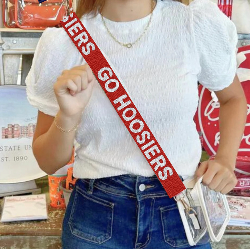 Indiana Beaded Purse Strap | Go Hoosiers Red Game Day Bag Strap