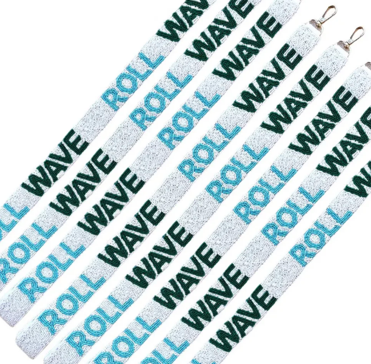 Tulane Beaded Purse Strap | Roll Wave Game Day Bag Strap