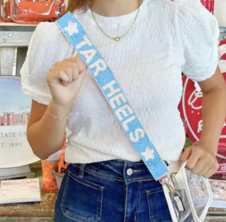 UNC Tar Heels Beaded Purse Strap | Tar Heels Game Day Bag Strap