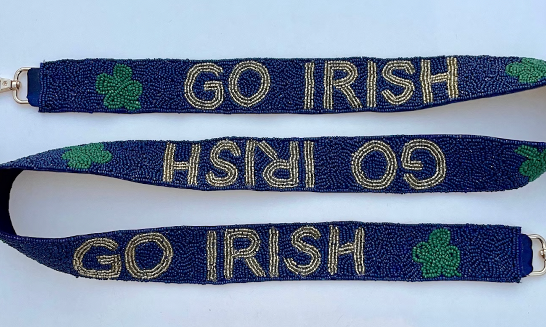 Notre Dame Beaded Purse Strap | Go Irish Game Day Bag Strap