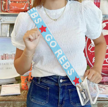 Ole Miss Beaded Purse Strap | Go Rebs Game Day Bag Strap