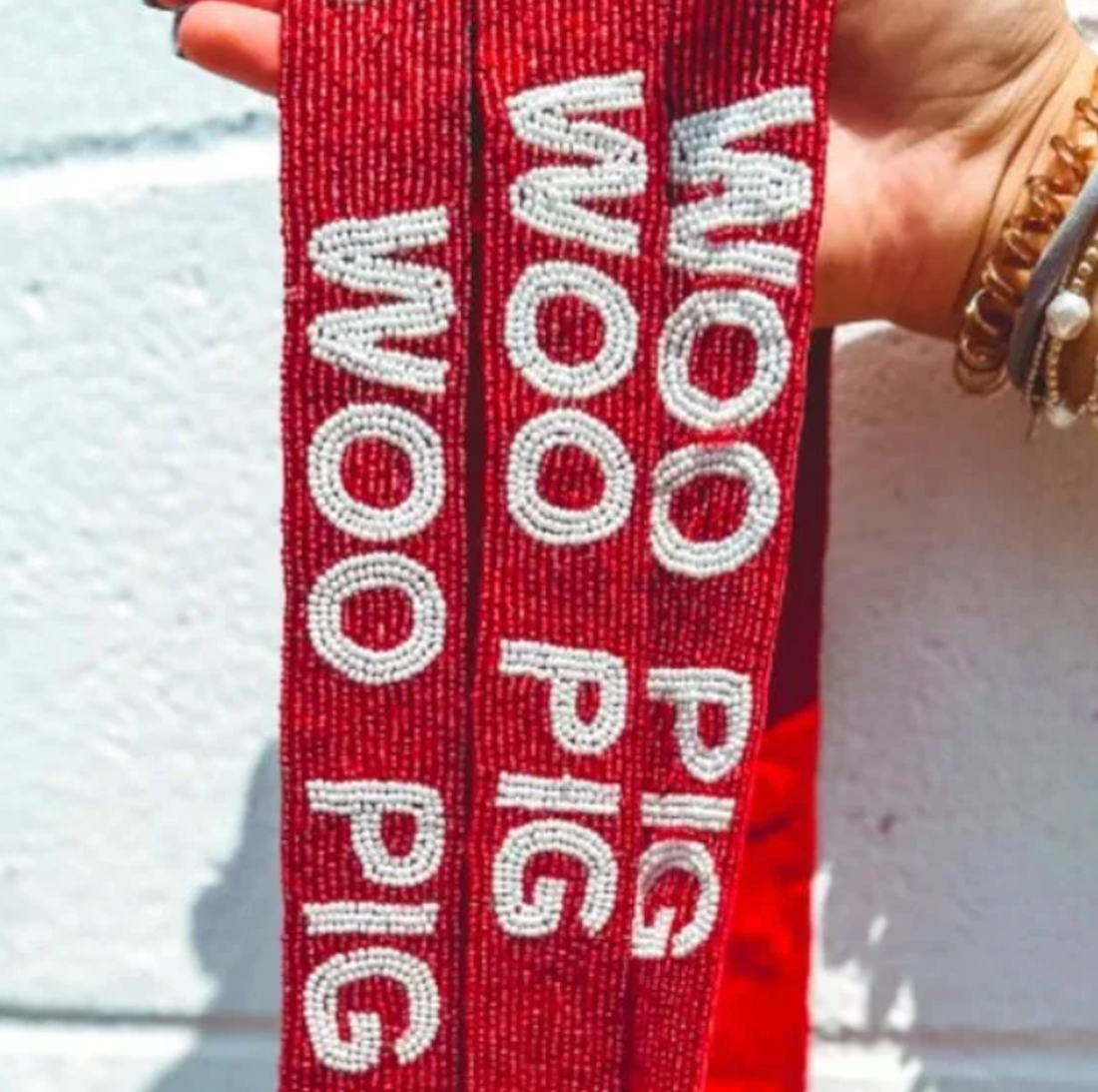 University of Arkansas Beaded Purse Strap | Woo Pig Sooie Bag Strap