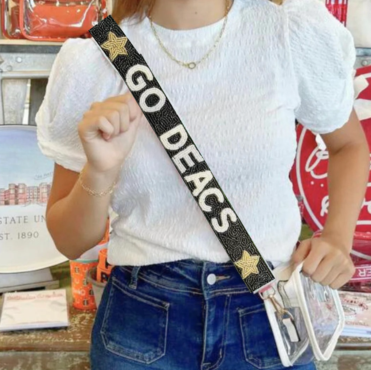 Wake Forest Beaded Purse Strap | Go Deacs Game Day Bag Strap