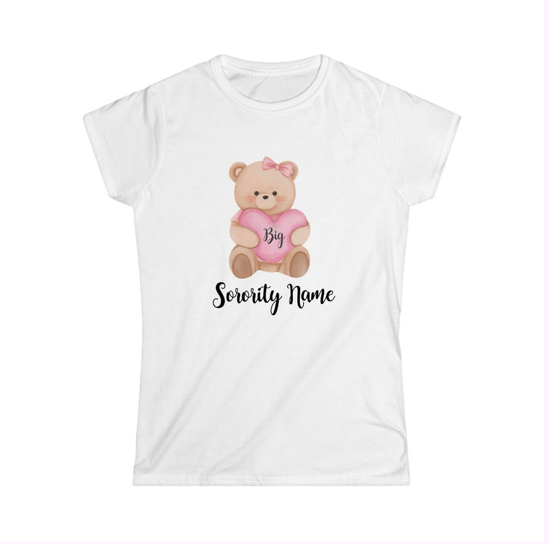 Customizable Sorority Bear Big/Little Reveal Tee: Big