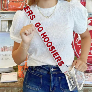 Indiana Beaded Purse Strap | Go Hoosiers White Game Day Bag Strap