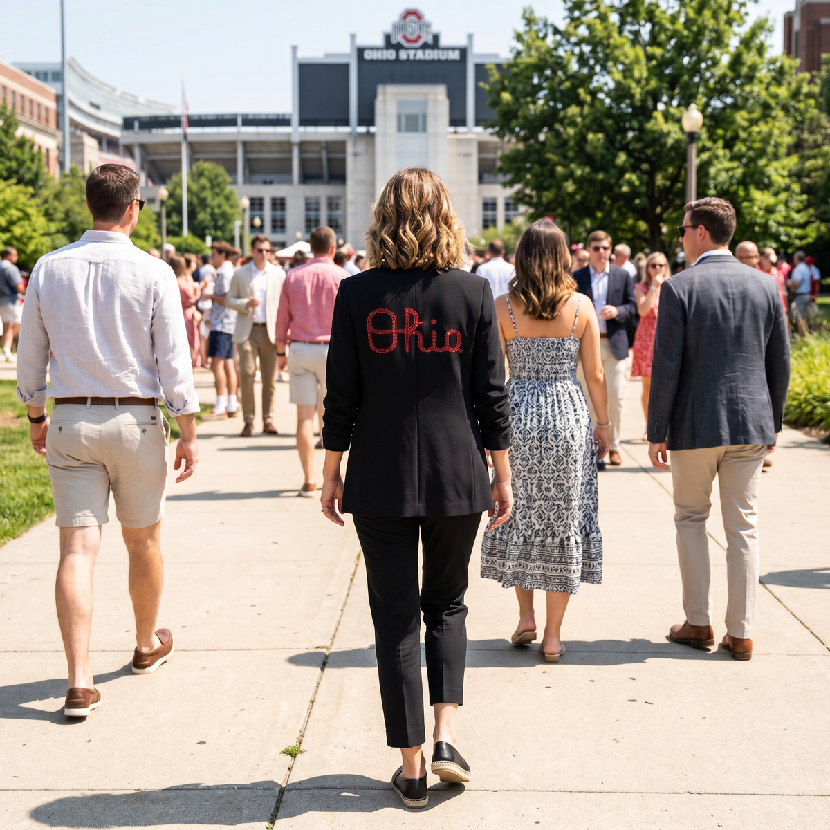 Ohio State Script Black Ruched Sleeve Blazer