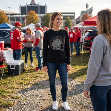 Ohio State Helmet Black Long Sleeve T-Shirt