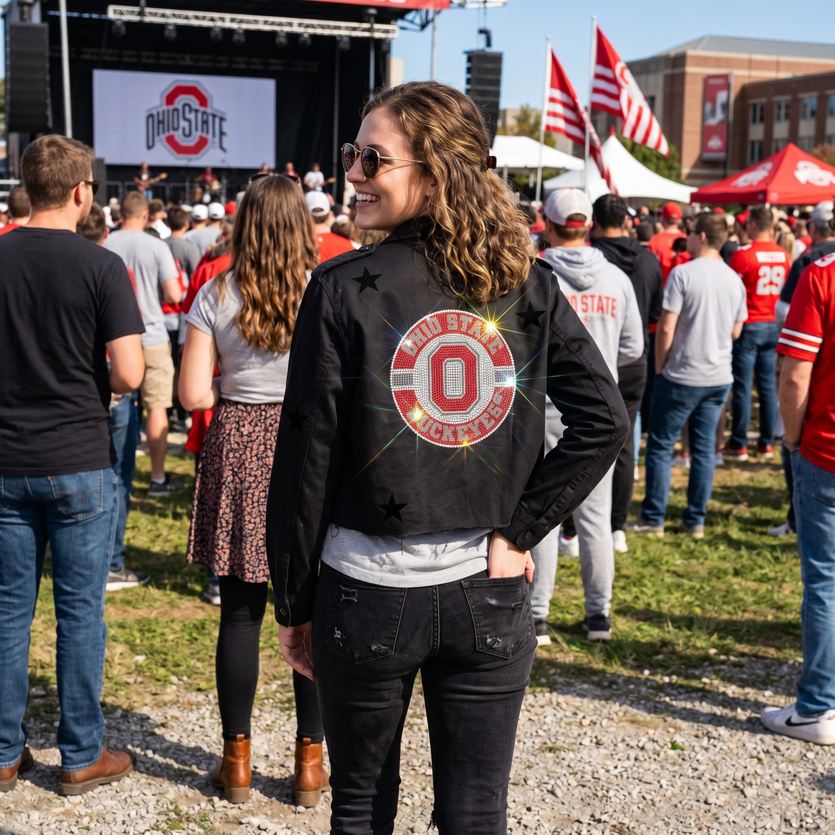 Ohio State Circle Logo Black Shacket