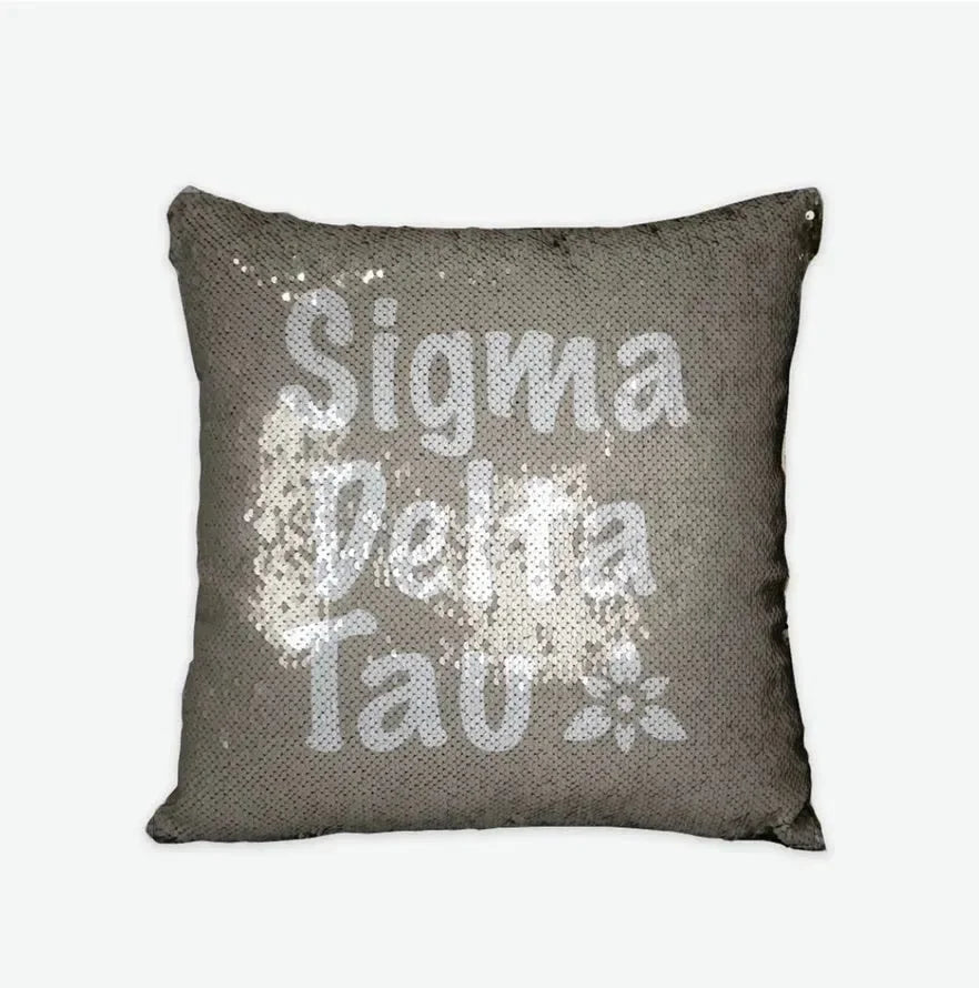 Sigma Delta Tau Sequin Pillow Cover