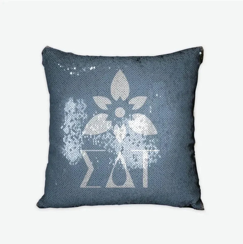 Sigma Delta Tau Sequin Pillow Cover - Droplet Tea Rose