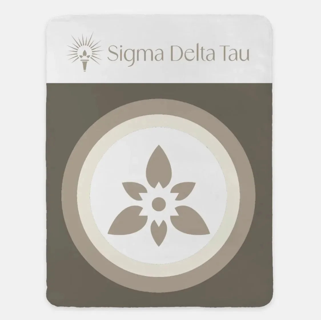 Sigma Delta Tau XL 60x80 Sherpa Throw Blanket - Droplet Wide Band
