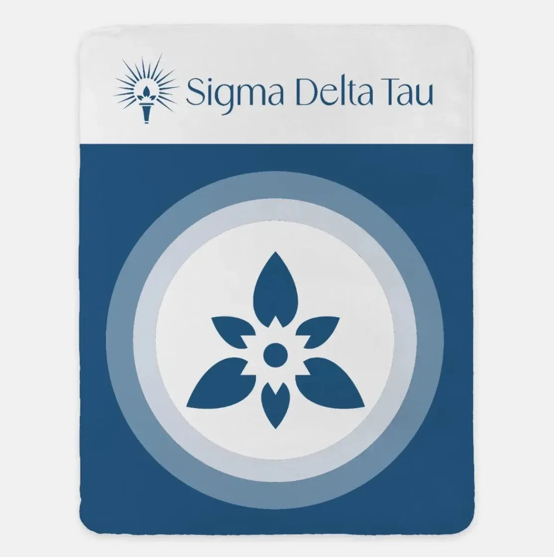 Sigma Delta Tau XL 60x80 Sherpa Throw Blanket - Droplet Wide Band