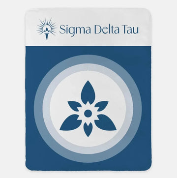 Sigma Delta Tau XL 60x80 Sherpa Throw Blanket - Droplet Wide Band
