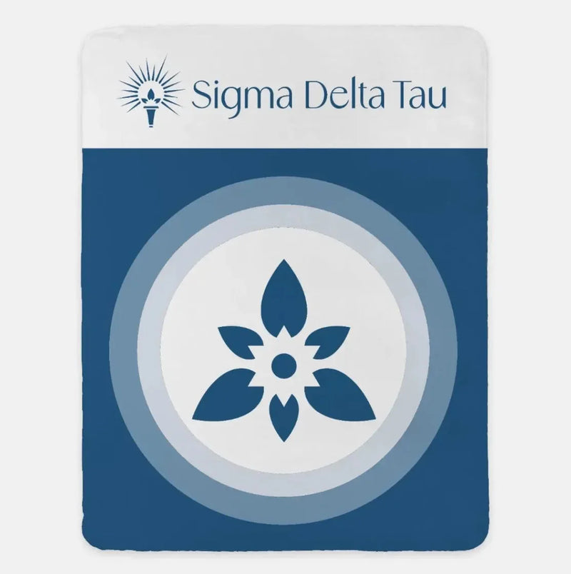 Sigma Delta Tau XL 60x80 Sherpa Throw Blanket - Droplet Wide Band