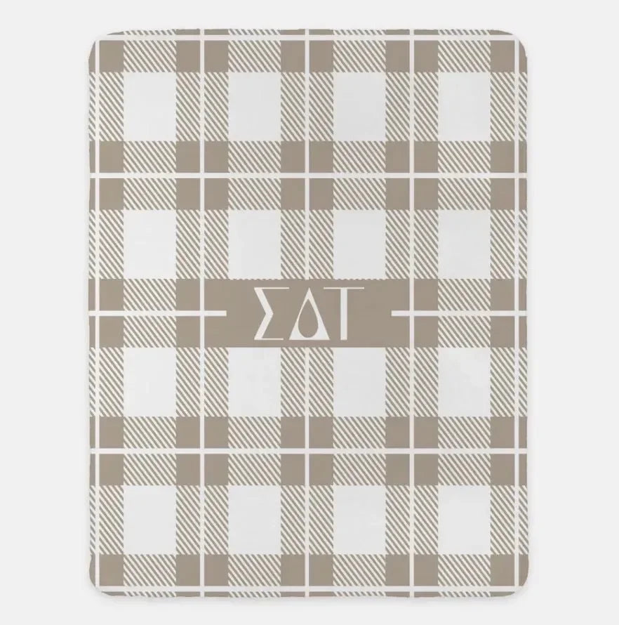 Sigma Delta Tau XL 60x80 Sherpa Throw Blanket - Plaid