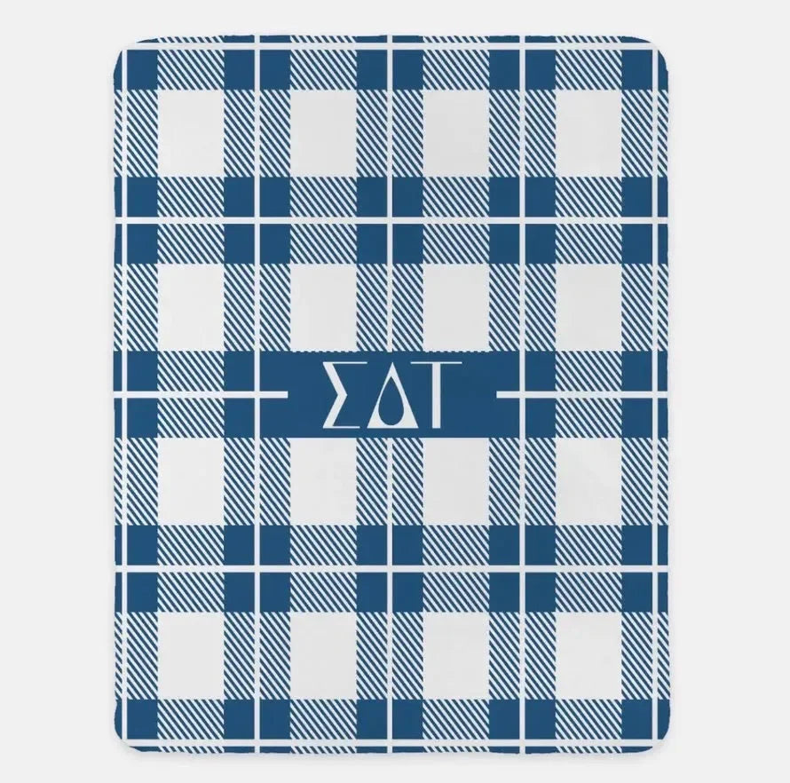 Sigma Delta Tau XL 60x80 Sherpa Throw Blanket - Plaid