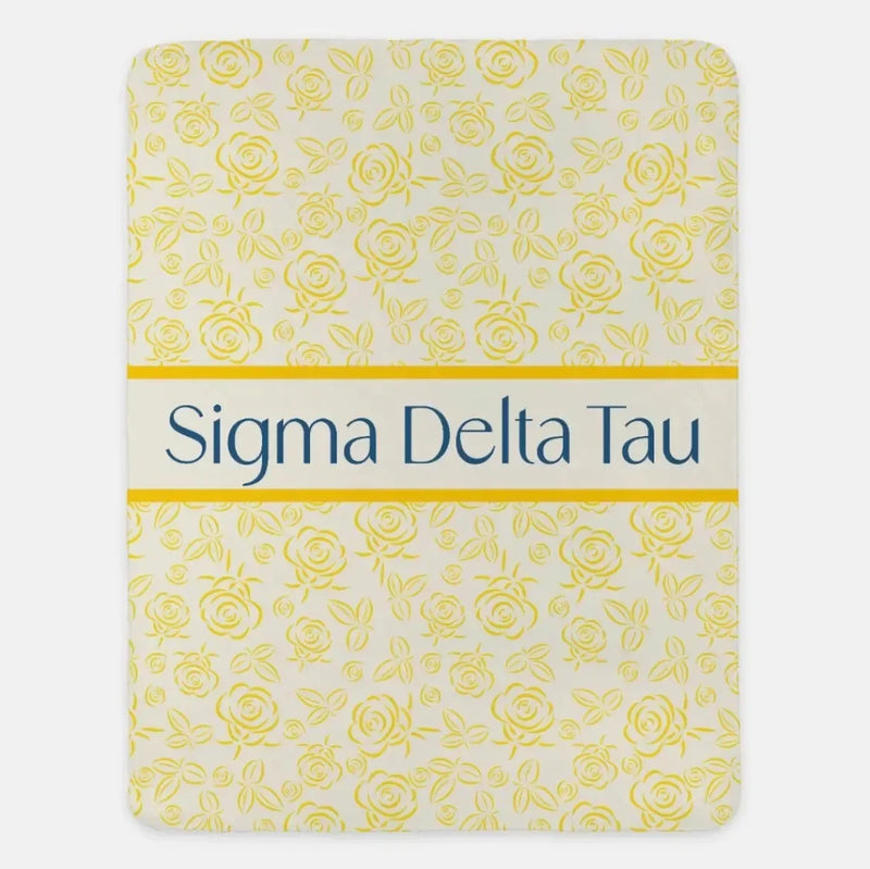 Sigma Delta Tau XL 60x80 Sherpa Throw Blanket  - Rose Pattern