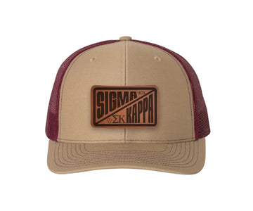 Sigma Kappa Richardson 112 Leatherette Patch Trucker Hat - Divide