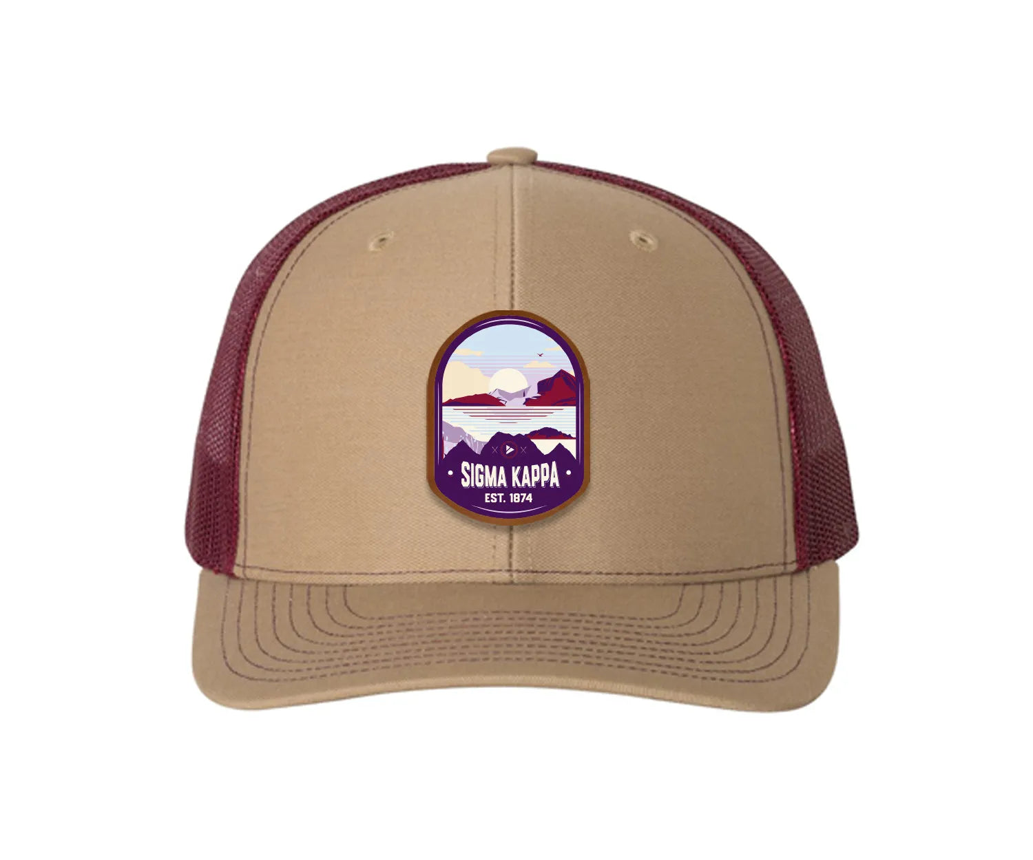 Sigma Kappa Richardson 112 UV Print Leatherette Patch Trucker Hat - Ventura