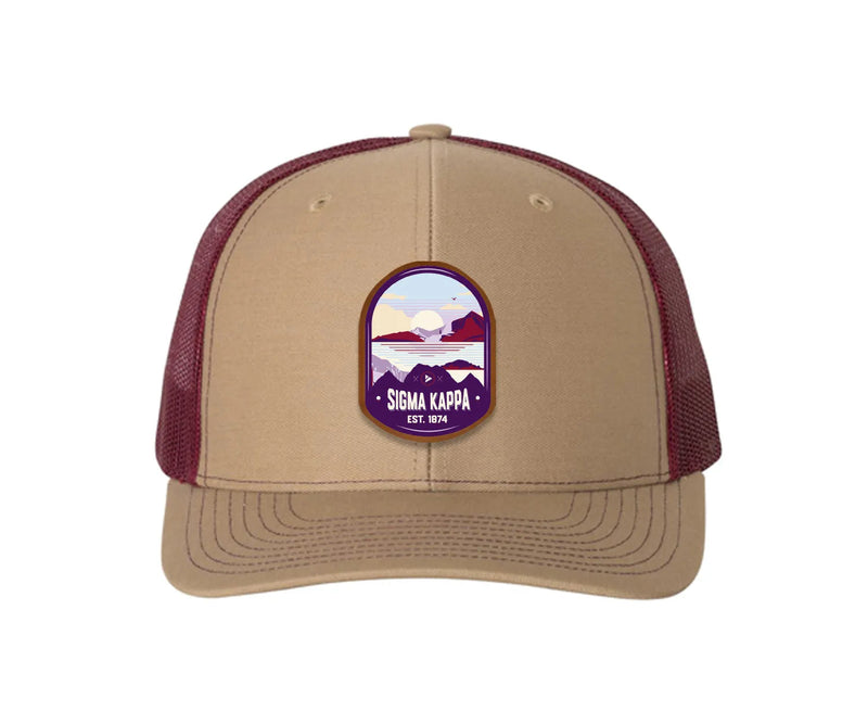 Sigma Kappa Richardson 112 UV Print Leatherette Patch Trucker Hat - Ventura