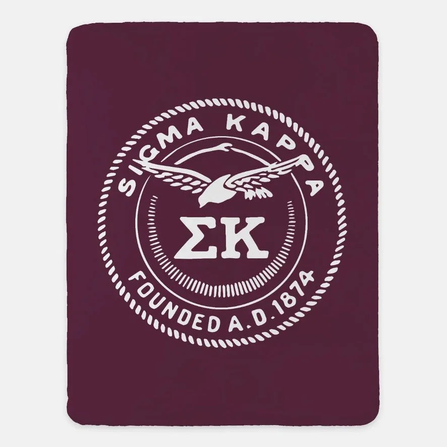 Sigma Kappa XL 60x80 Sherpa Blanket - Official Seal