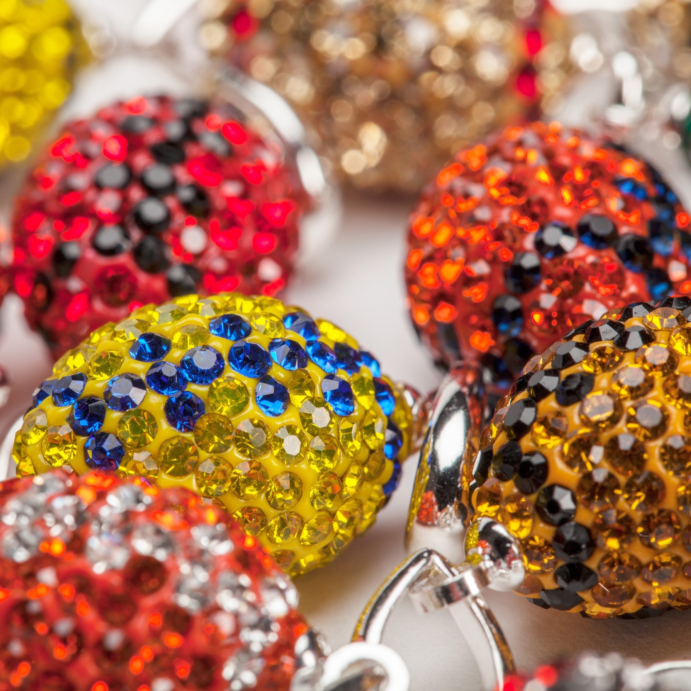 Orange with Clear Crystal Football Earrings