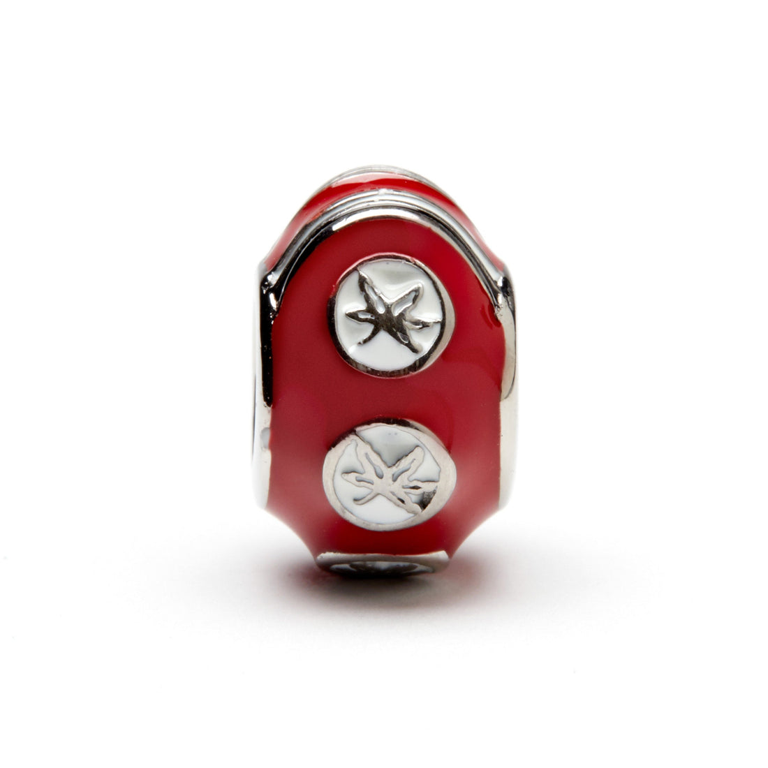 Ohio State Buckeye Scarlet 6 Leaf Bead Charm
