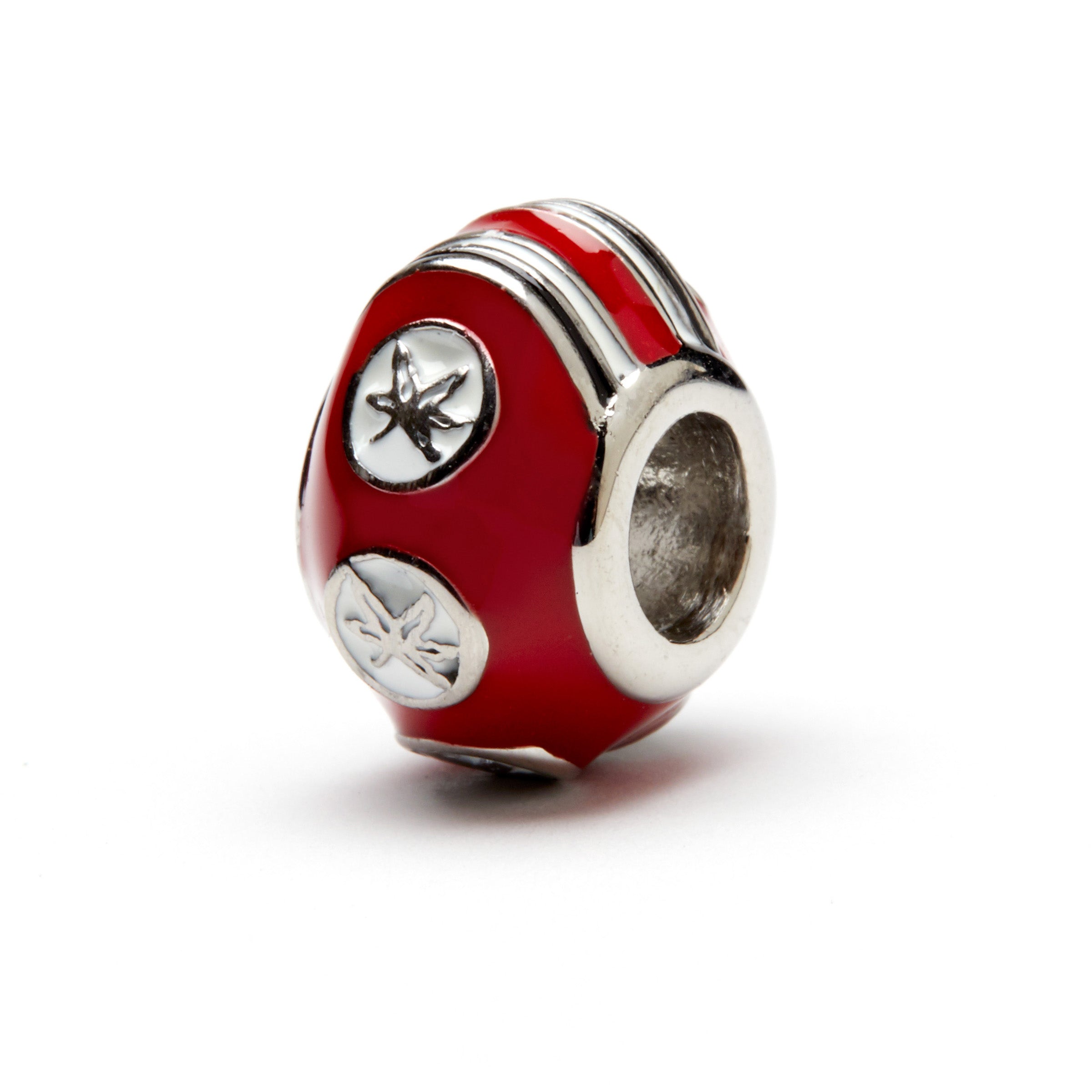 Ohio State Buckeye Scarlet 6 Leaf Bead Charm