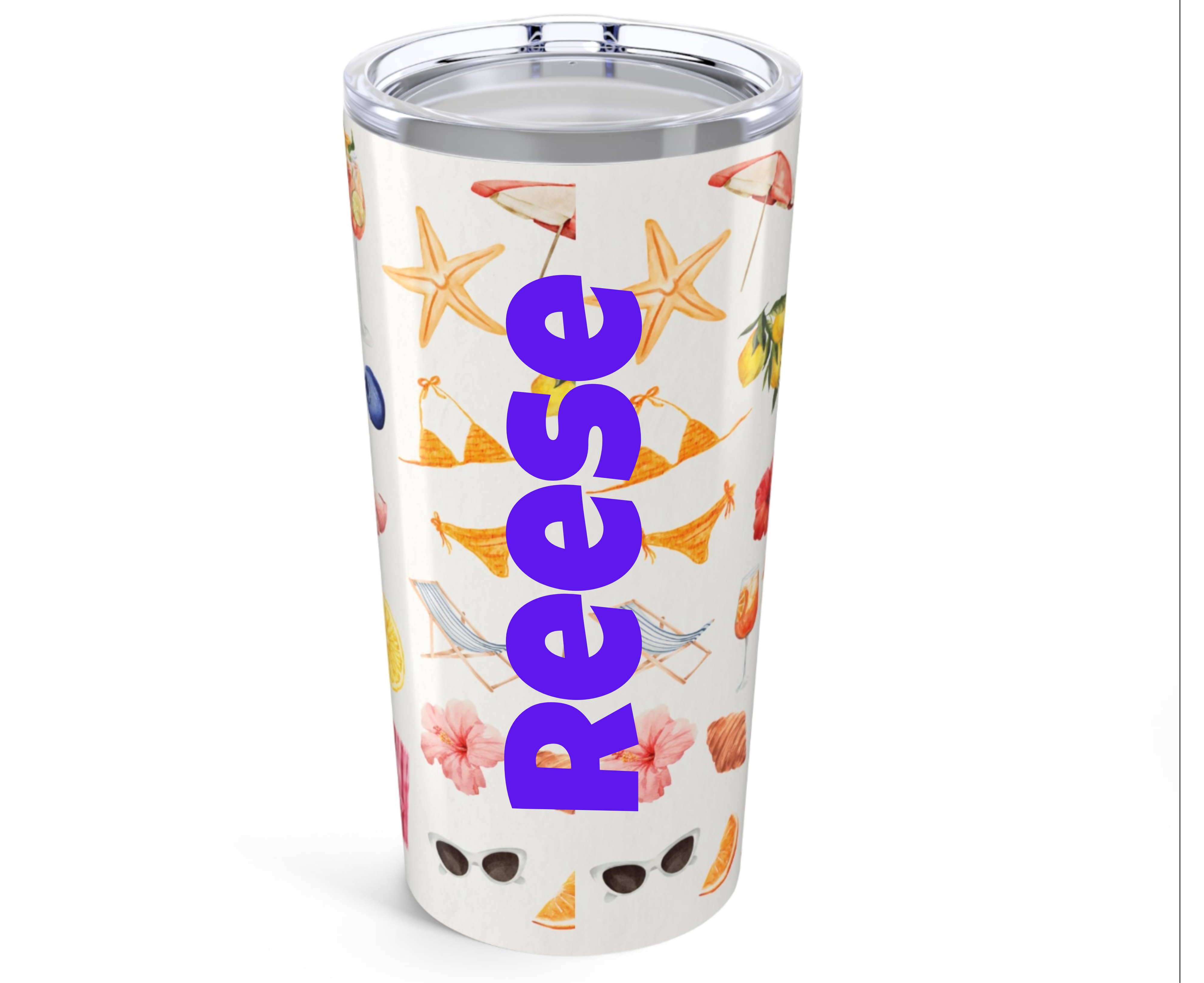 Customizable: Tropical Tumbler 20oz | Summer Drinkware, Beach Vibes, Travel Mug, Floral Insulated Cup, Gift for Her