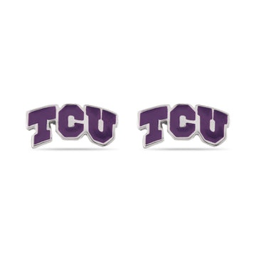 TCU Purple Logo Studs