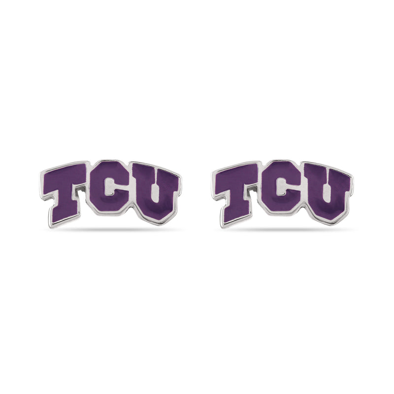 TCU Purple Logo Studs