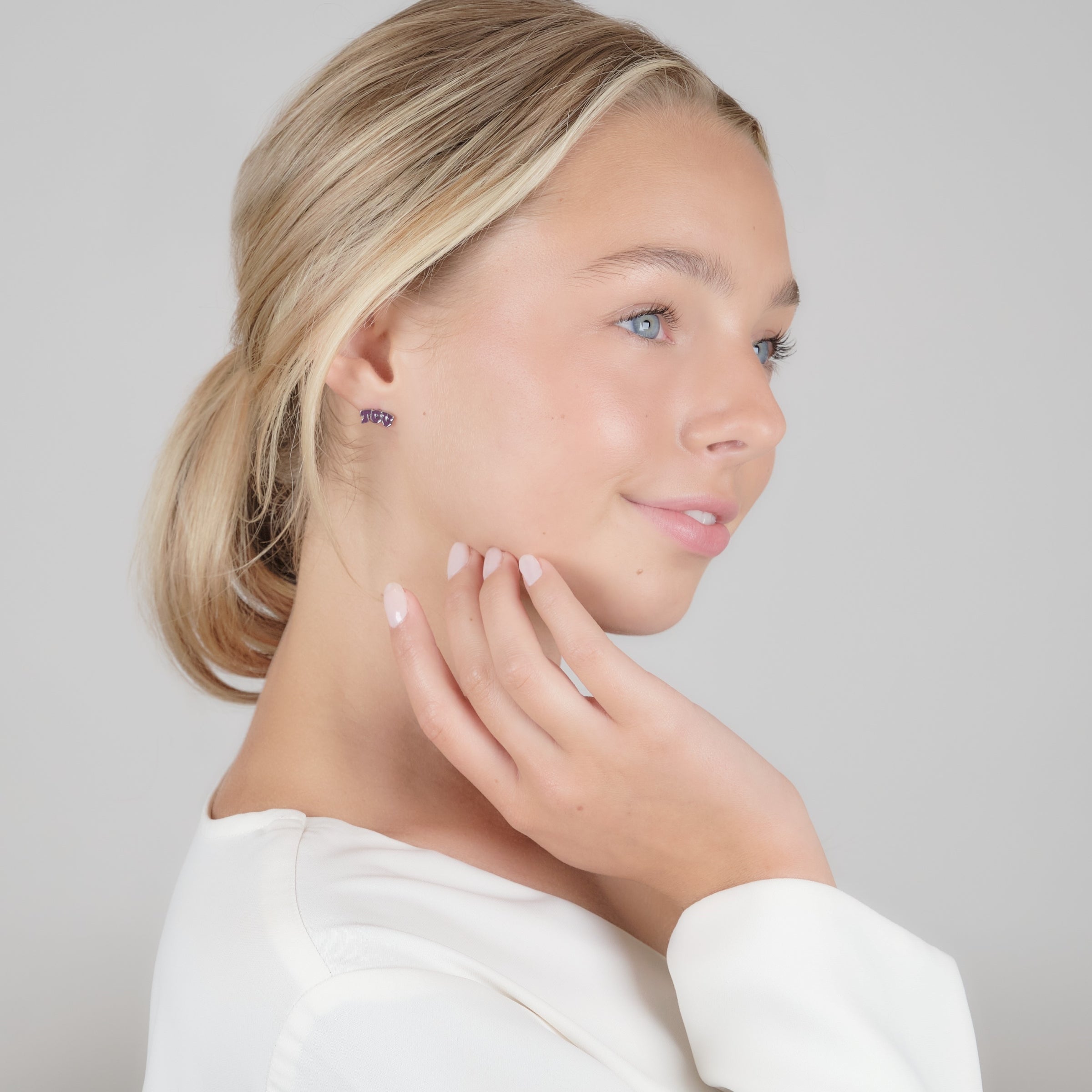 TCU Purple Logo Studs