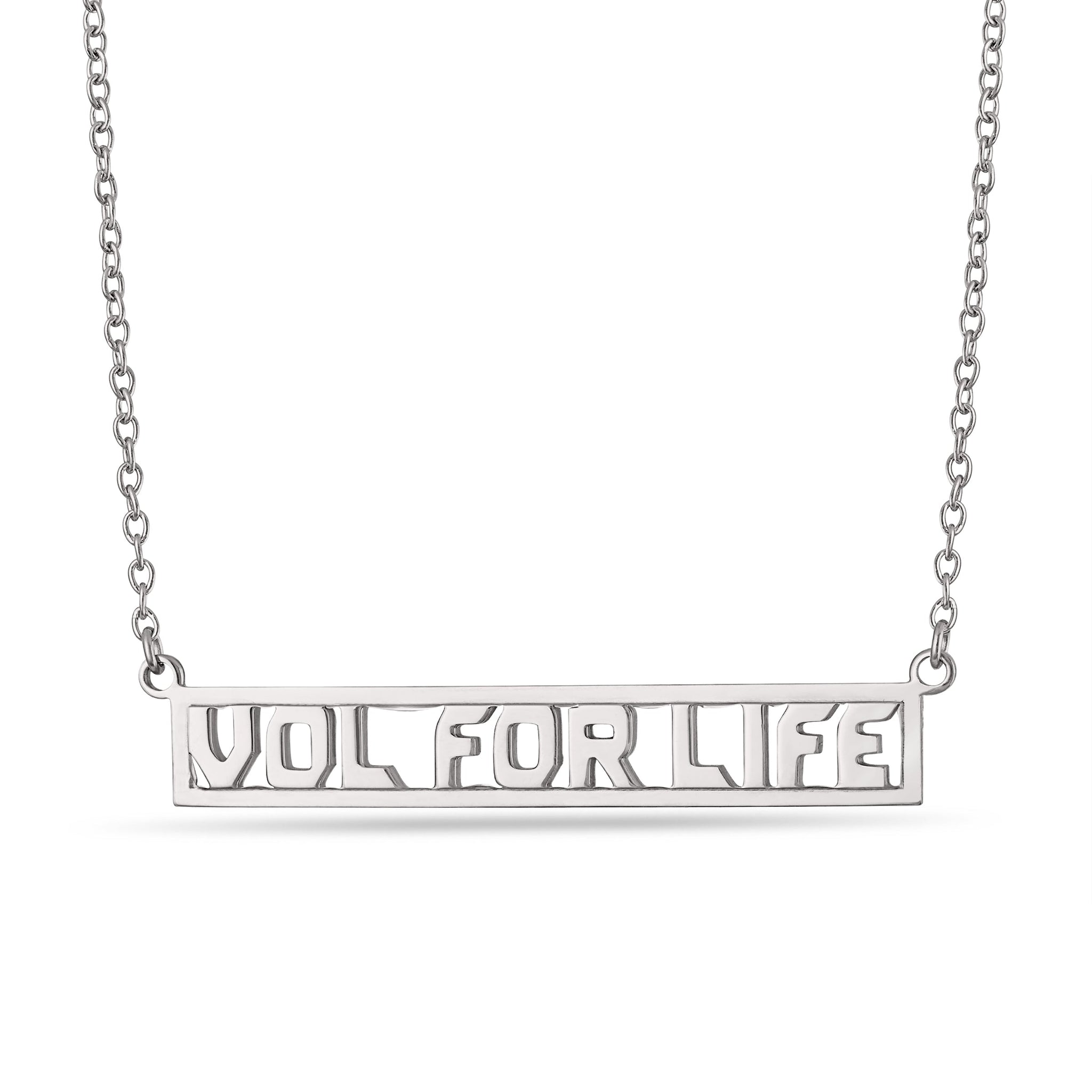 Tennessee VOL FOR LIFE Script Bar Necklace