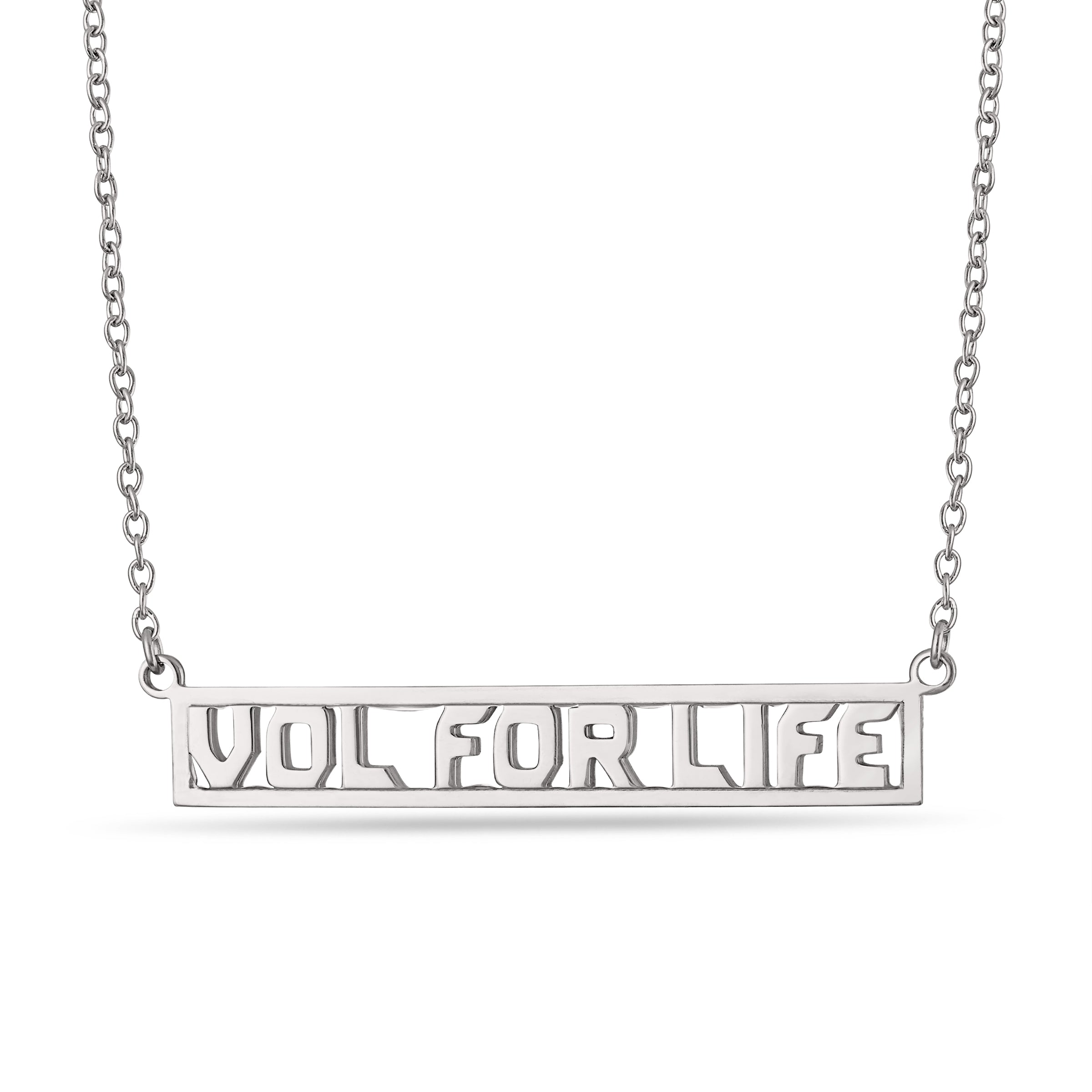 Tennessee VOL FOR LIFE Script Bar Necklace