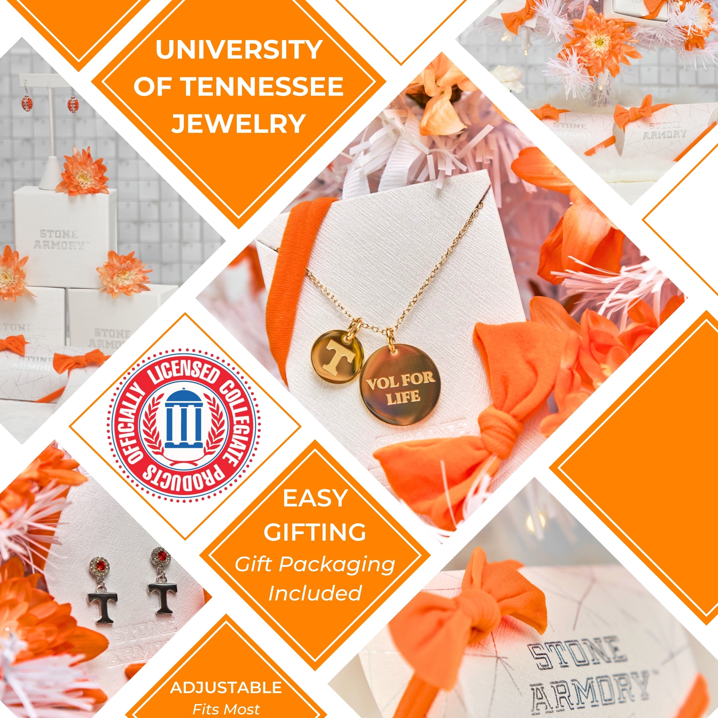 Tennessee Vols Gold Dipped Charm Necklace