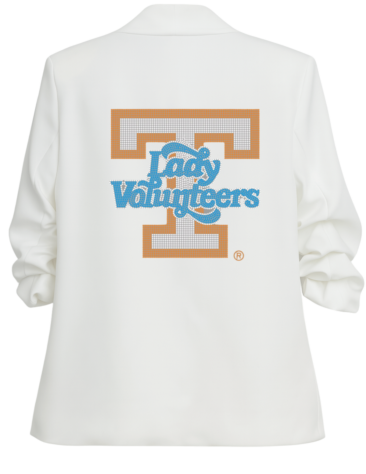 Tennessee Lady Volunteers White Ruched Sleeve Blazer