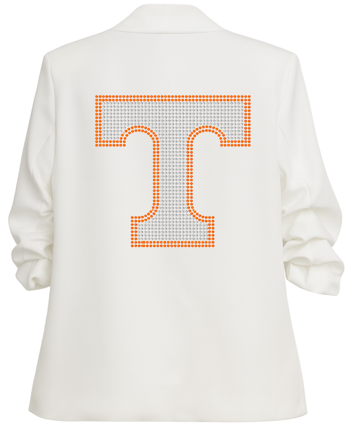 Tennessee Vols Large T White Blazer w/ Ruched Sleeve