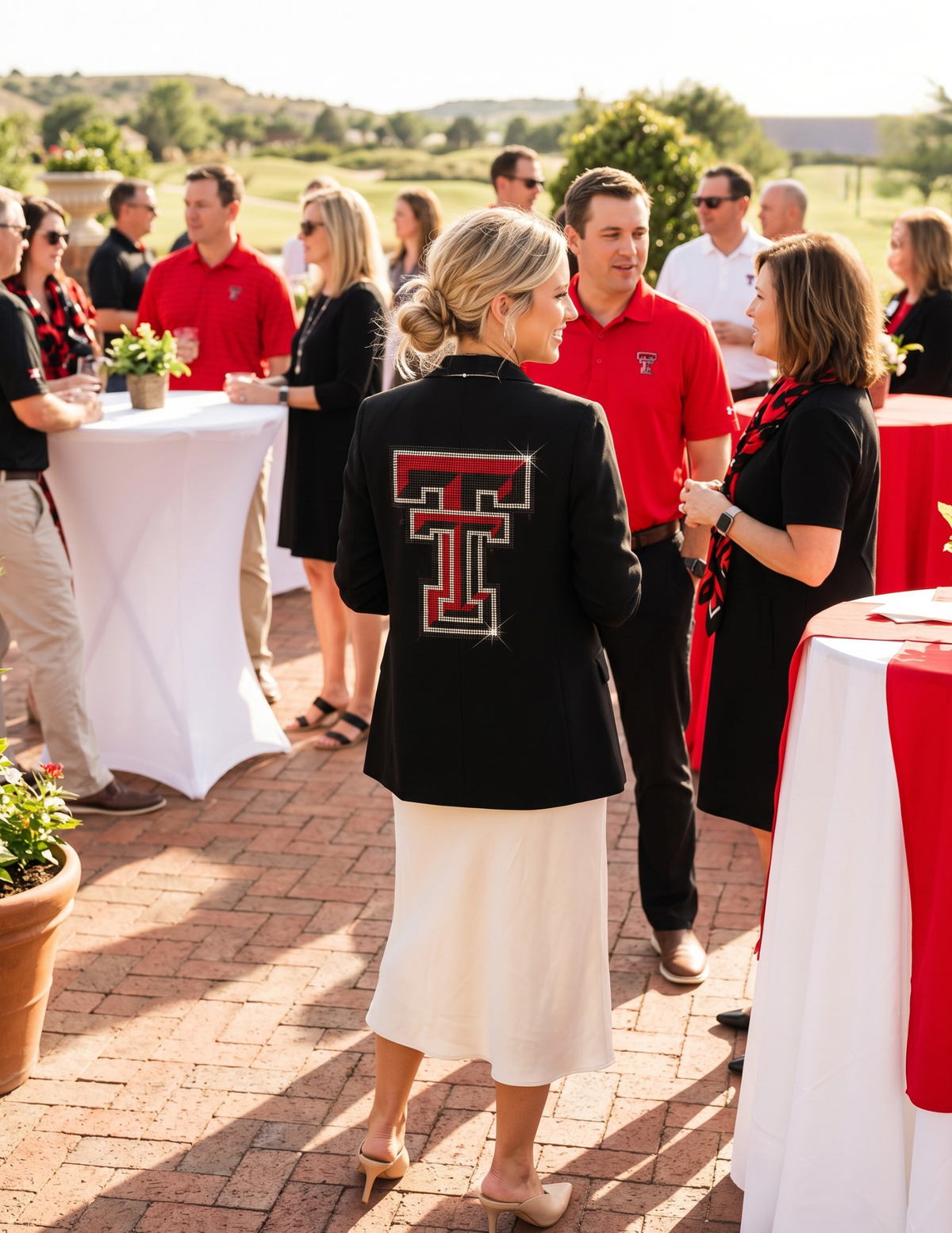 Texas Tech Double T Ruched Black Blazer