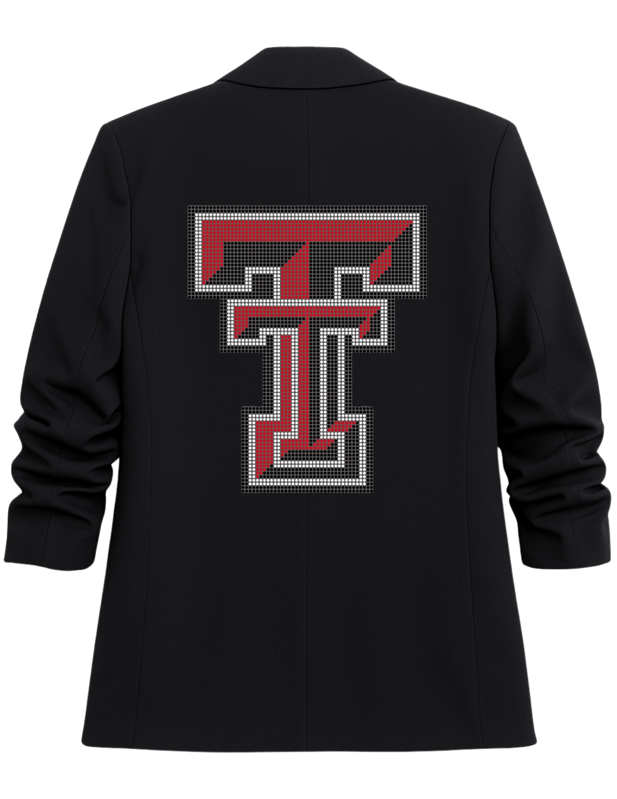 Texas Tech Double T Ruched Black Blazer