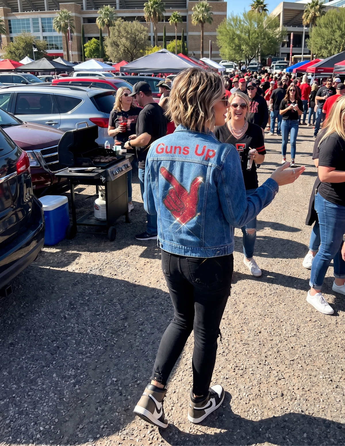 Texas Tech Guns Up Blue Denim Jacket