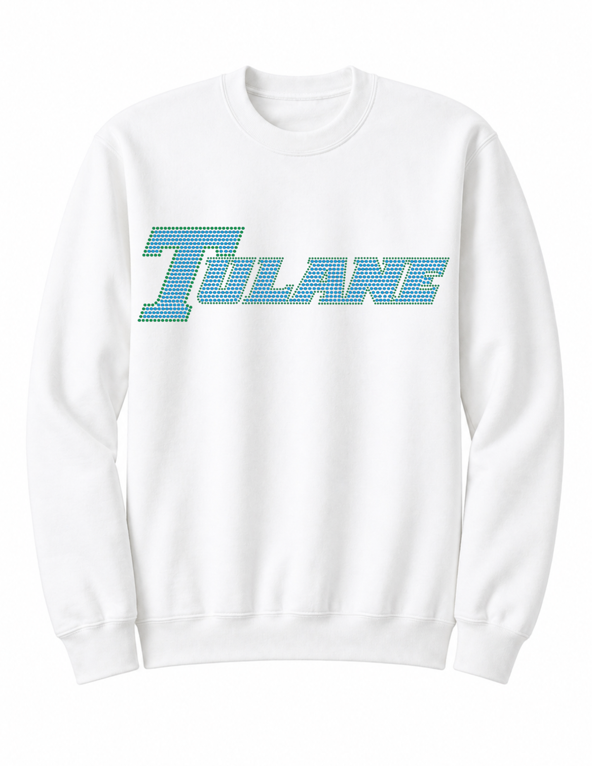Sky Blue Tulane White Crewneck Sweatshirt