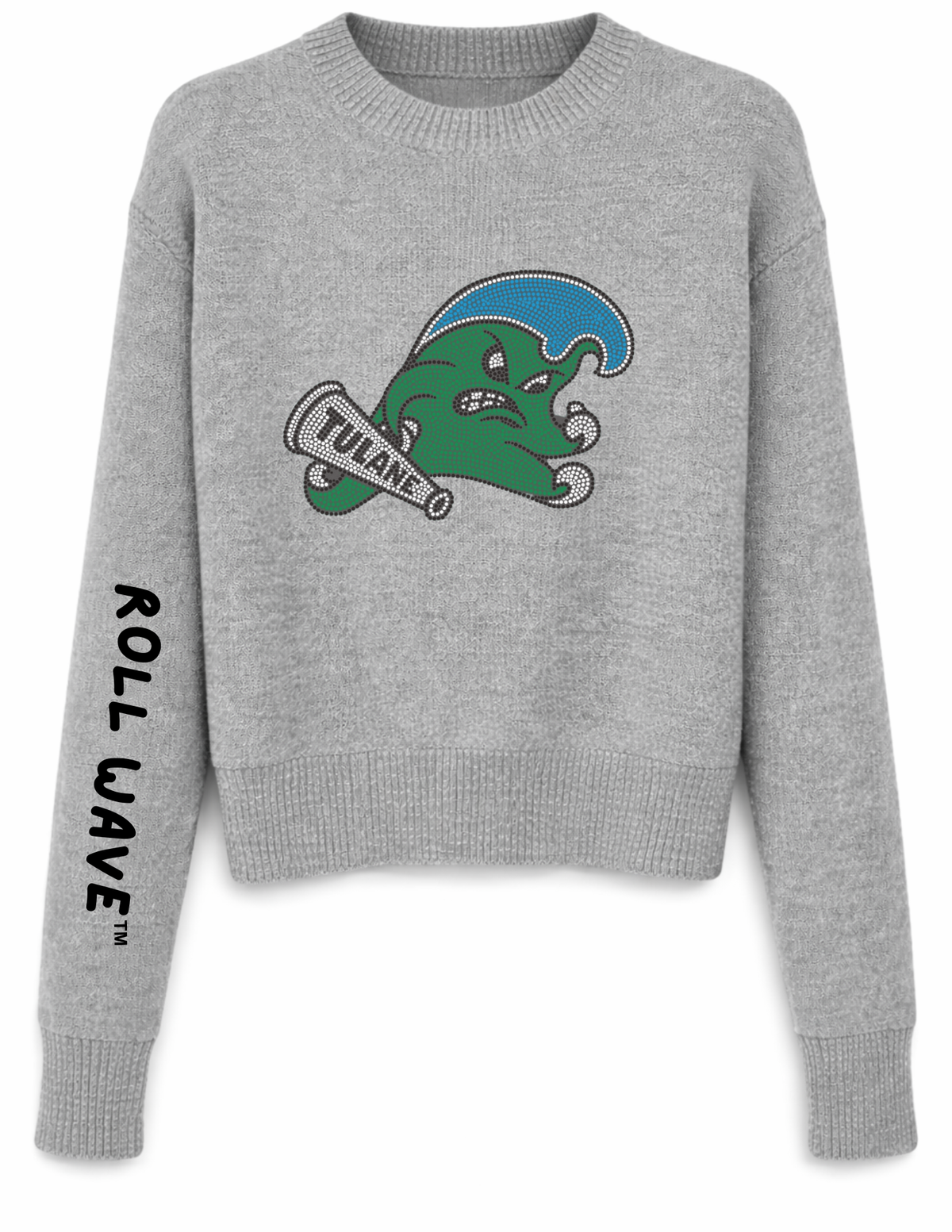 Tulane Rollwave Gray Crewneck Sweater