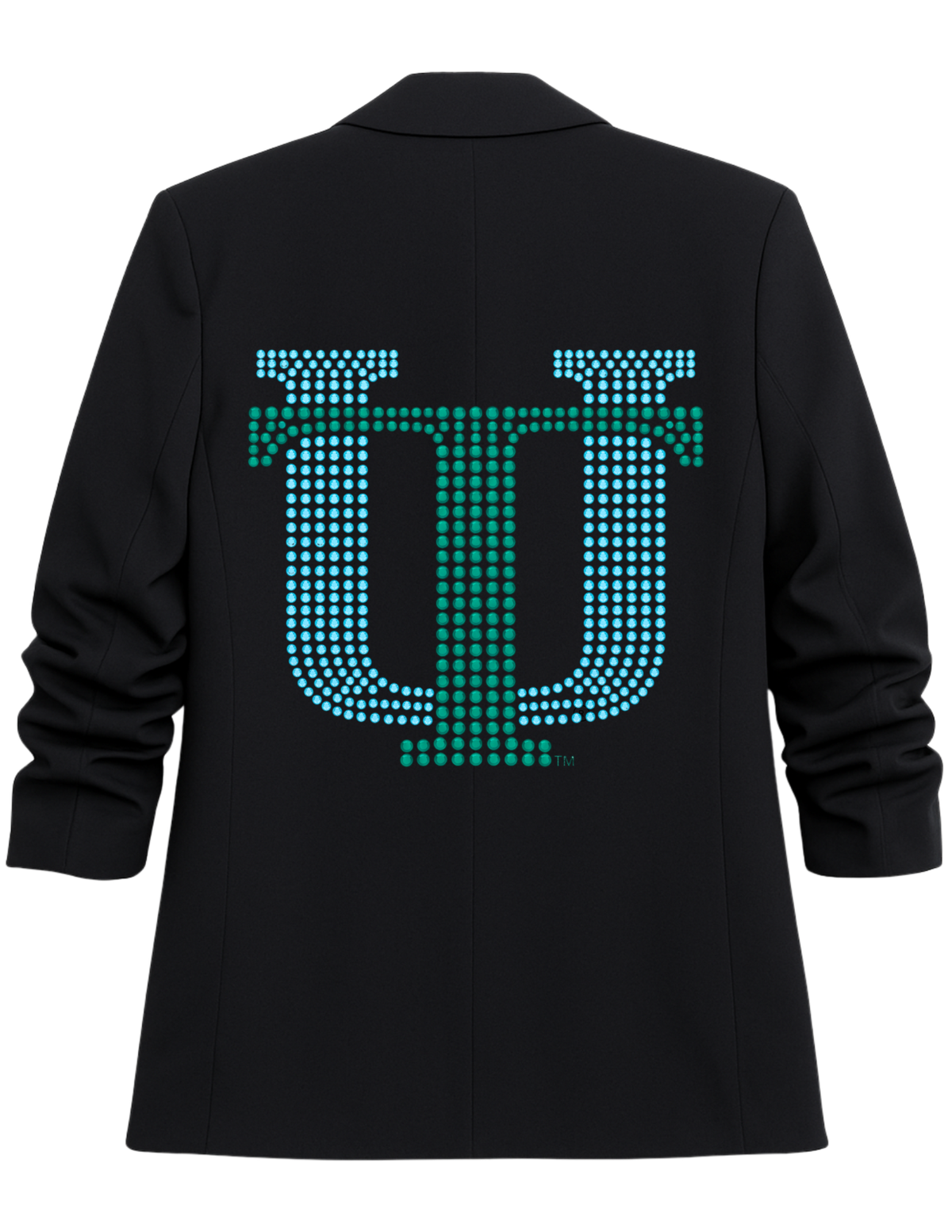 Tulane University Vintage TU Black Ruched Sleeve Blazer