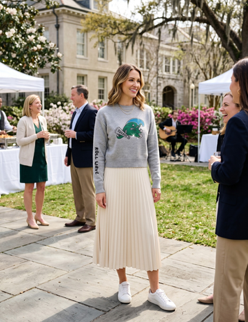 Tulane Rollwave Gray Crewneck Sweater