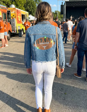 University of Texas-Austin Football Blue Denim Jacket
