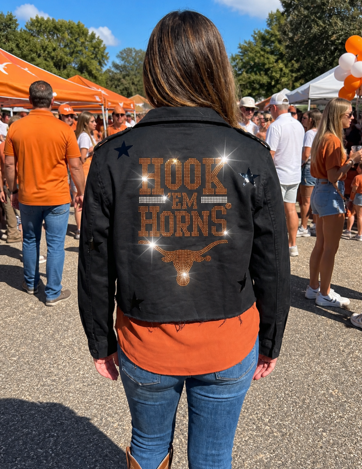 University of Texas-Austin Hook Em Horns Black Shacket