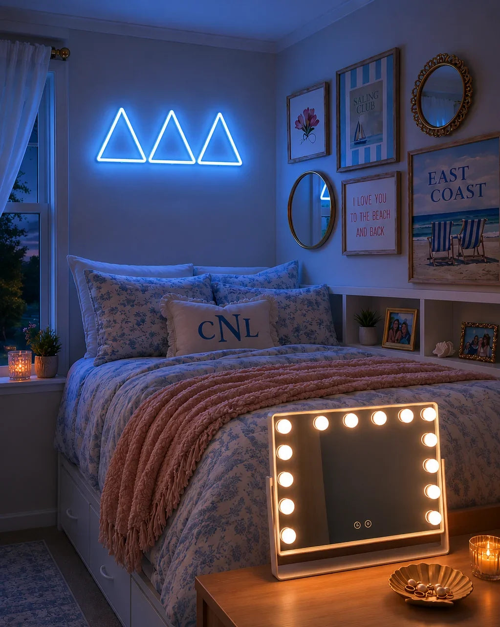 Tri Delta Greek Letters LED Neon Sign w/ Dimmer