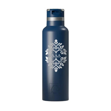 Tri Delta RTIC 20 oz Ceramic Lined Water Bottle Tumbler - Ornate