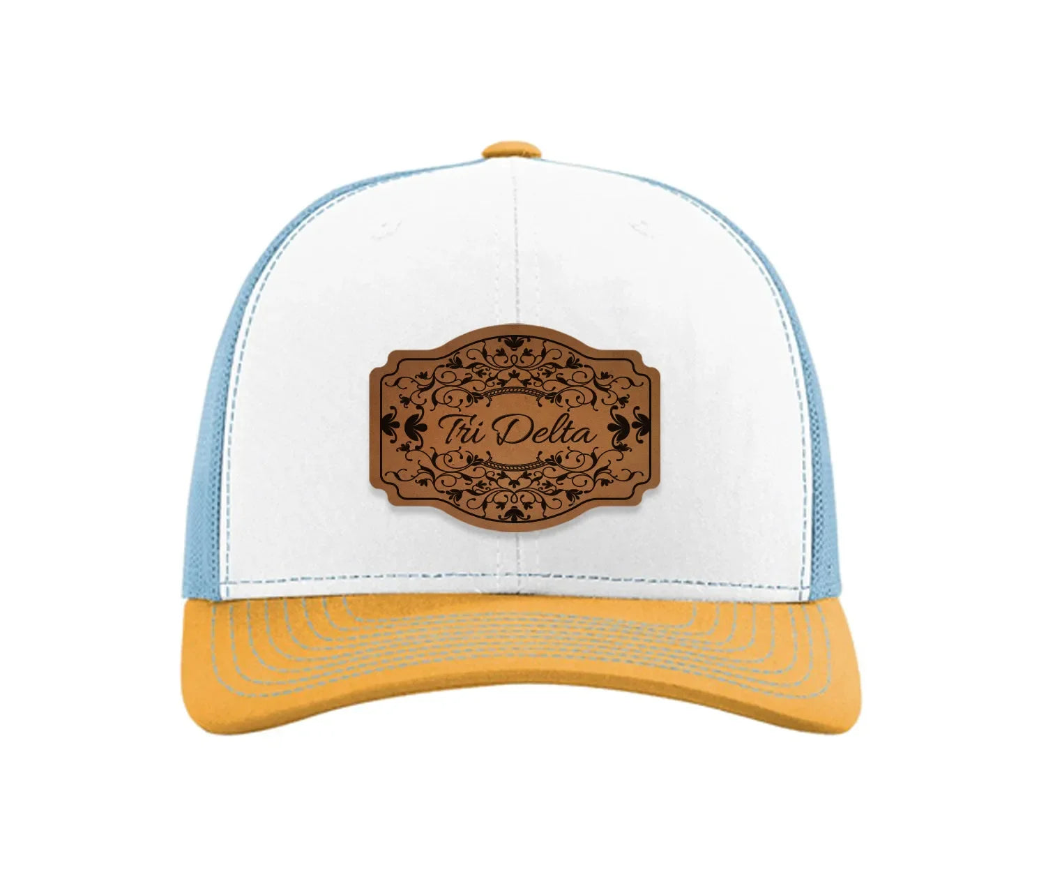 Tri Delta Richardson 112 Leatherette Patch Trucker Hat - Scroll
